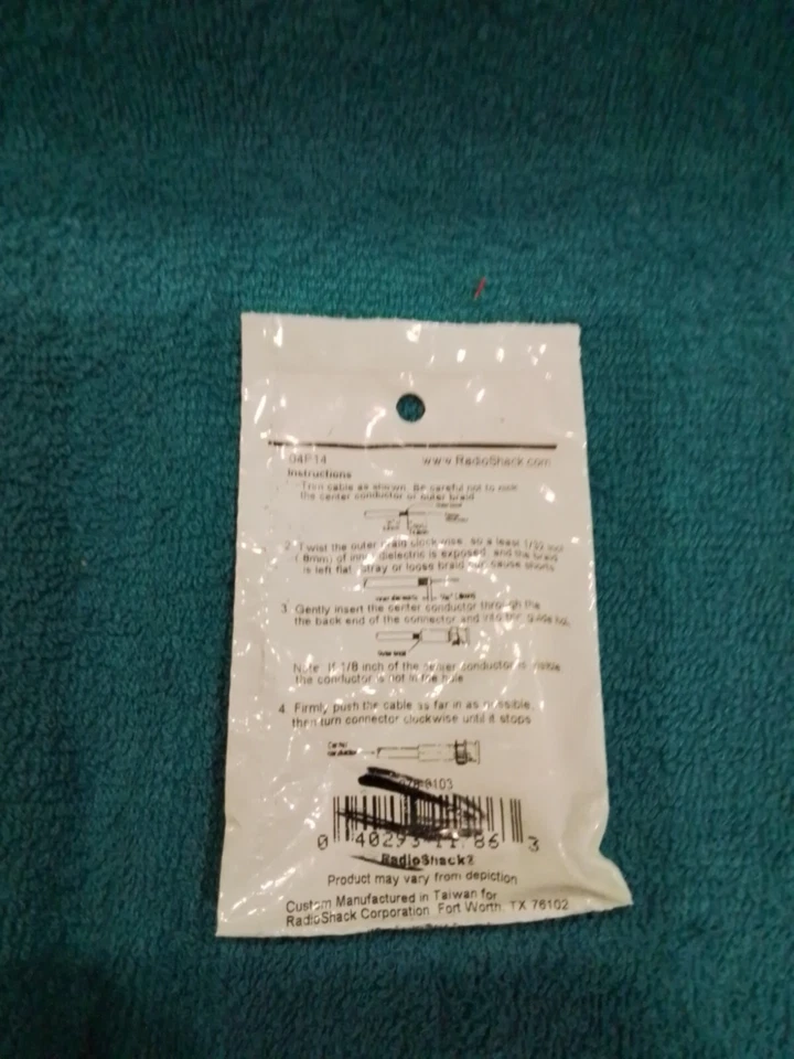 SOLDERLESS UG-88 MALE BNC PLUG BY RADIO SHACK # 278-0103 FITS RG-58 CABLE - Deal - Image 2 of 2