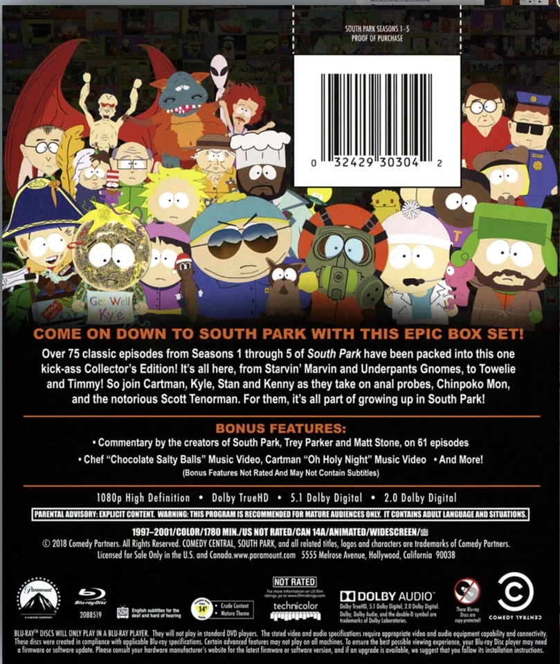 SOUTH PARK Seasons 1-26+7 Special Events+Movie 12 Blu-ray Sets 11-15 16-20 21-25 - Image 3 of 4