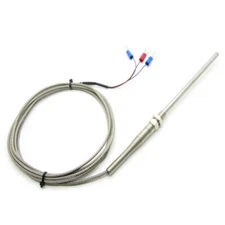 RTD Pt100 Temperature Sensor Probe Thermal Resistor 3 Wires 2m Cable -50~450℃