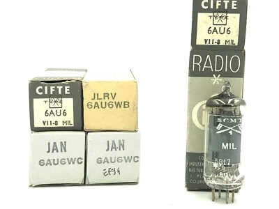 TELEFUNKEN 6AU6W EF94 6AU6 WA various labels, Tube, lampe Röhre Valve Lampa. NOS. X1
