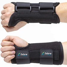 Carpal Tunnel Wrist Brace Support w/ 2 Strap & Metal Splint Stabilizer-Left L/XL
