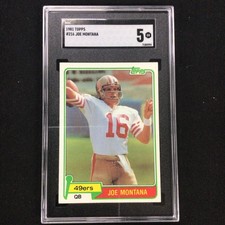 1981 Topps # 216 Joe Montana 49ers Rookie SGC 5