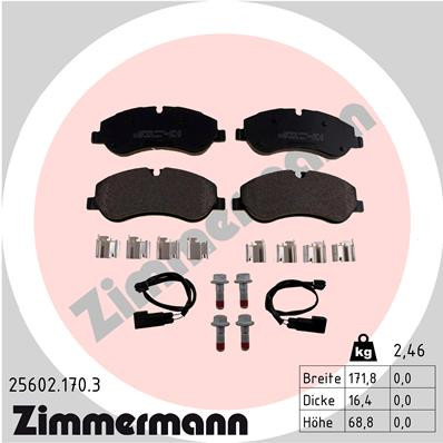 25602.170.3 ZIMMERMANN Bremsbelagsatz, Scheibenbremse für FORD - Bild 1 von 1