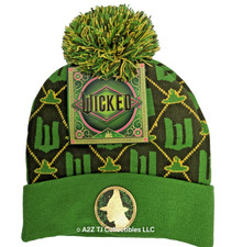 Elphaba Green Pom Pom Knitted Beanie WICKED: For Good Universal Studios NWT