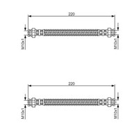 2X Bosch BremsschlÄUche Hinten Innen Beidseitig Passend FÜR CitroËN AX Xsara ZX