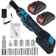 3/8'' Cordless Ratchet Wrench, 60FT-LBS (80N.m) Electric Ratchet with 21V 2 X...