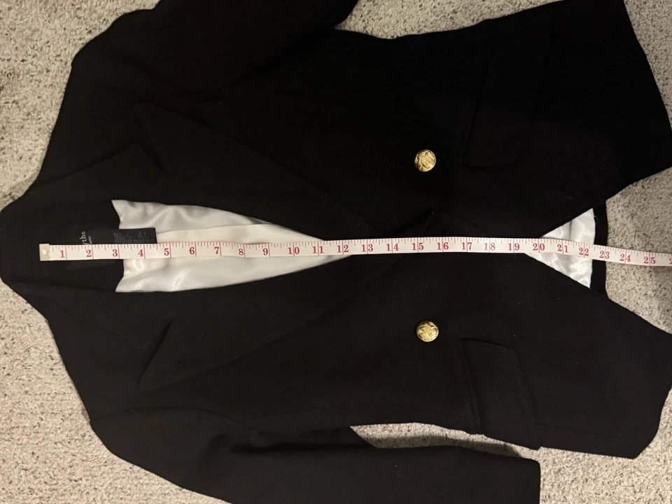 🔥 Blazer corto SMYTHE negro de lana doble botonadura con botones dorados - talla 2/4 Foto 4 de 4