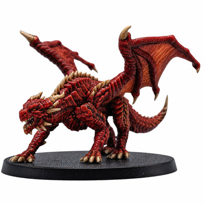 Young Red Dragon Miniatur - Großer Fantasy Drache für Tabletop RPGs | 32mm Scale