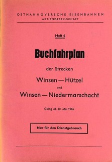 Book timetable of the OHE issue 4 Winsen Hützel Winsen Niedermarschacht