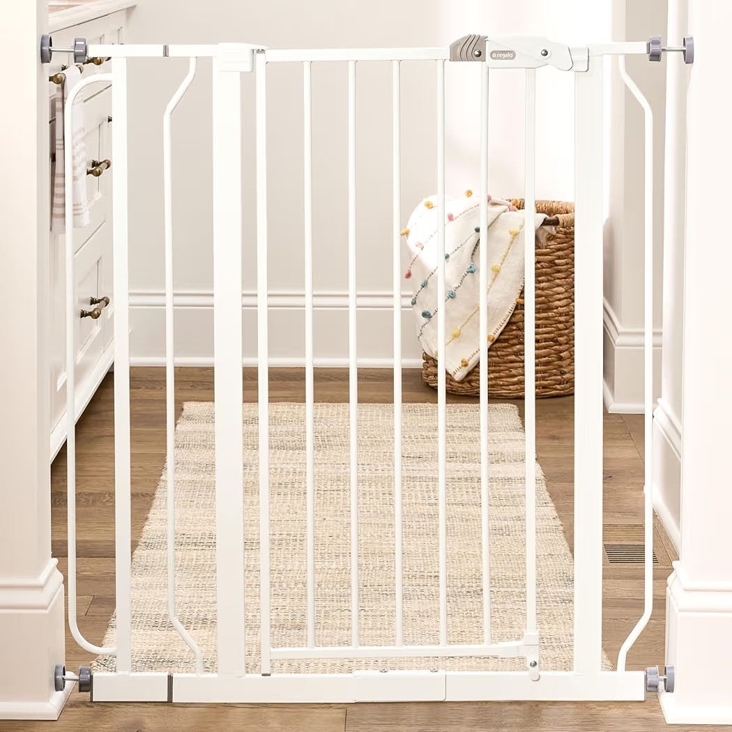 Easy Step Extra Tall Walk Thru Baby Gate, 29"" To 35"" Wide, 36"" High White