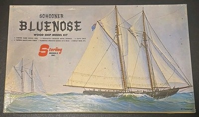 Sterling Schooner Bluenose Wood Ship Model Kit-See Details! US Seller