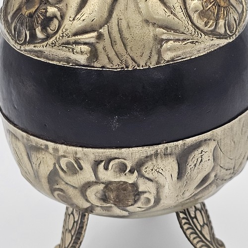 Alpaca Silver Argentina Yerba Mate Tea Gourd Antique, Vintage, 3-Footed ...