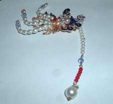 Jeweled Peacock Golden Hair Clips NWT