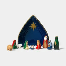 Painted Ceramic Nativity Set Christmas - Threshold
