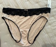 Soma Rayon From Bamboo Lace High Leg Brief Black Lace Nude Size Large