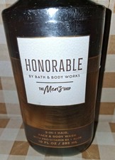 Bath Body Works Honorable Men's 3 in 1 Face Hair Body Wash 10 oz New