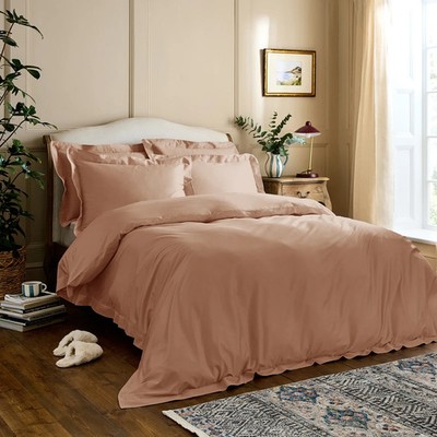 Oxford Bordüre Bettbezug Set Ton Rosa | Bio Baumwolle Perkal | Dip & Doze