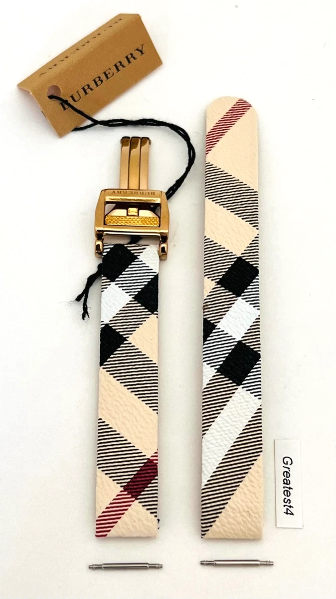 Burberry Sapphire Crystal Beige Plaid Strap Ladies Rectangular Silver Watch Burberry Sapphire Crystal Watch - Gem main image 2