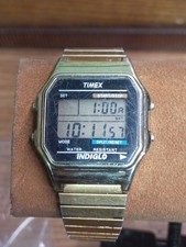 Vintage Timex 739 T D6 Digital Chrono Indigo Watch Expansion Band