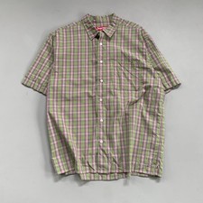 Large Supreme Green/Pink Plaid Button Shirt
