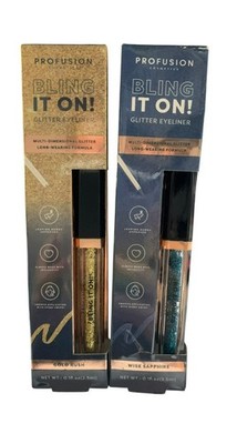 Set of 2 Profusion Bling It On! Glitter Eyeliner Set Wise Sapphire & Gold Rush