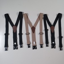 Lot Of 3 Dickies Y-back Adjustable Hook Clip Suspenders