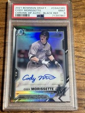 2021 Bowman Chrome Autographs Cody Morissette #CDA-CMO Black Refractor /75 PSA 9