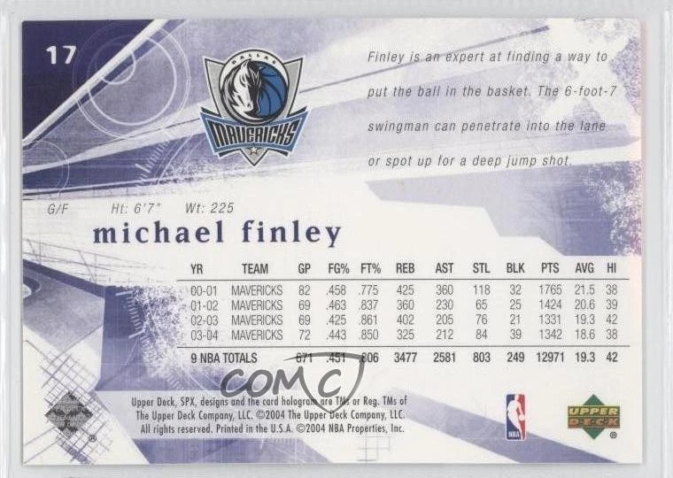 2004-05 SPx Michael Finley #17 - Image 2 of 2