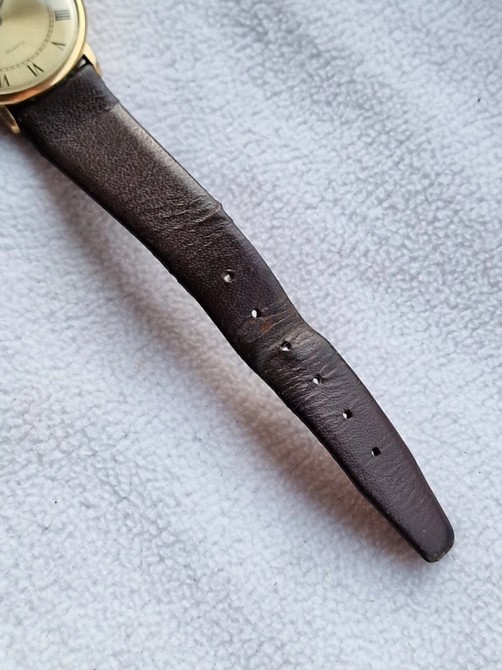 Reloj Michel Herbelin Hombre Oro Vintage Francia Cuarzo Cuero - Repuestos/Reparación Foto 4 de 4