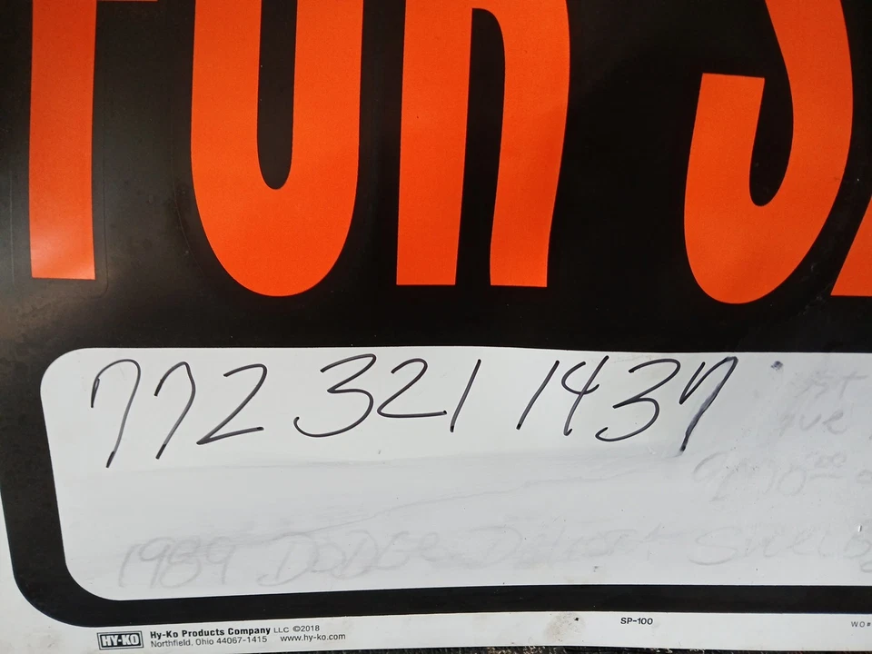 1979 Dodge Ramcharger  Data Plate Tag Factory Stamped Original Vin  - Image 2 of 2