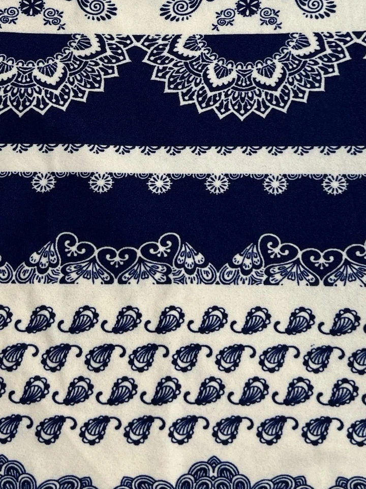 Leggings LuLaRoe TC Alto Curvilíneo AZUL PAISLEY Rayas Divertido Desplazamiento Flor Ajuste Elástico Foto 3 de 4