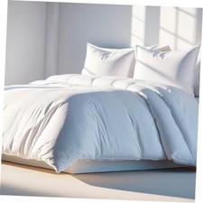 Queen Duvet Cover Set, Microfiber Duvet Cover with Zipper, Queen 90x90" White