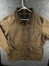 CC Filson Waxed Canvas Cotton Jacket XL Lined Ottergreen Zip Up Moleskin Collar