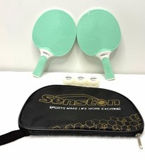 Senston Table Tennis Set - 2 Ping Pong Paddles, 3 Balls Carrying Case - Green