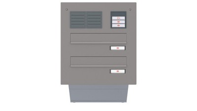 RENZ 2er Durchwurfbriefkasten mit Sprechfeld in RAL 9007 6 L 300x300 mm
