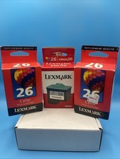 Lexmark Genuine 3 Pack 26 Color Print Ink Cartridges, Brand New
