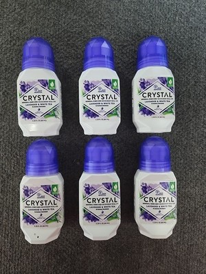 Crystal Mineral Deodorant Roll-On Lavender & White Tea 2.25 oz, 6 Pack