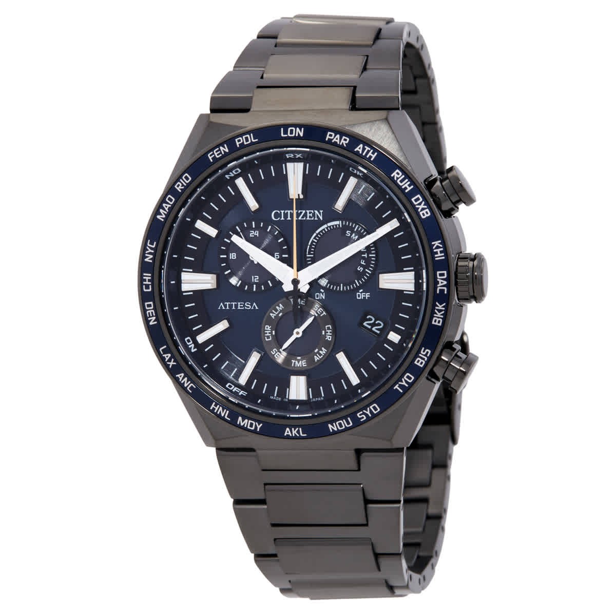 Citizen Attesa Perpetual Alarm World Time Chronograph Blue