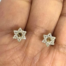 14K Yellow Gold Plated 1.00Ct Round Cut Lab-Created Diamond Solitaire Earrings