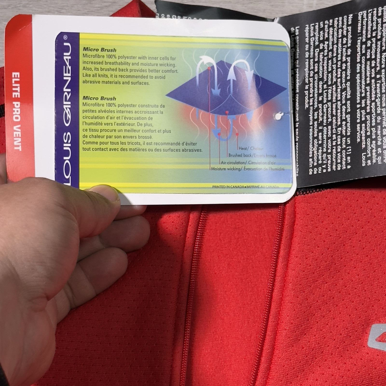 Garneau Mens Cycling Jersey Red 3XL Elite ProVent Biking Outdoor Stretch 1/4 Zip