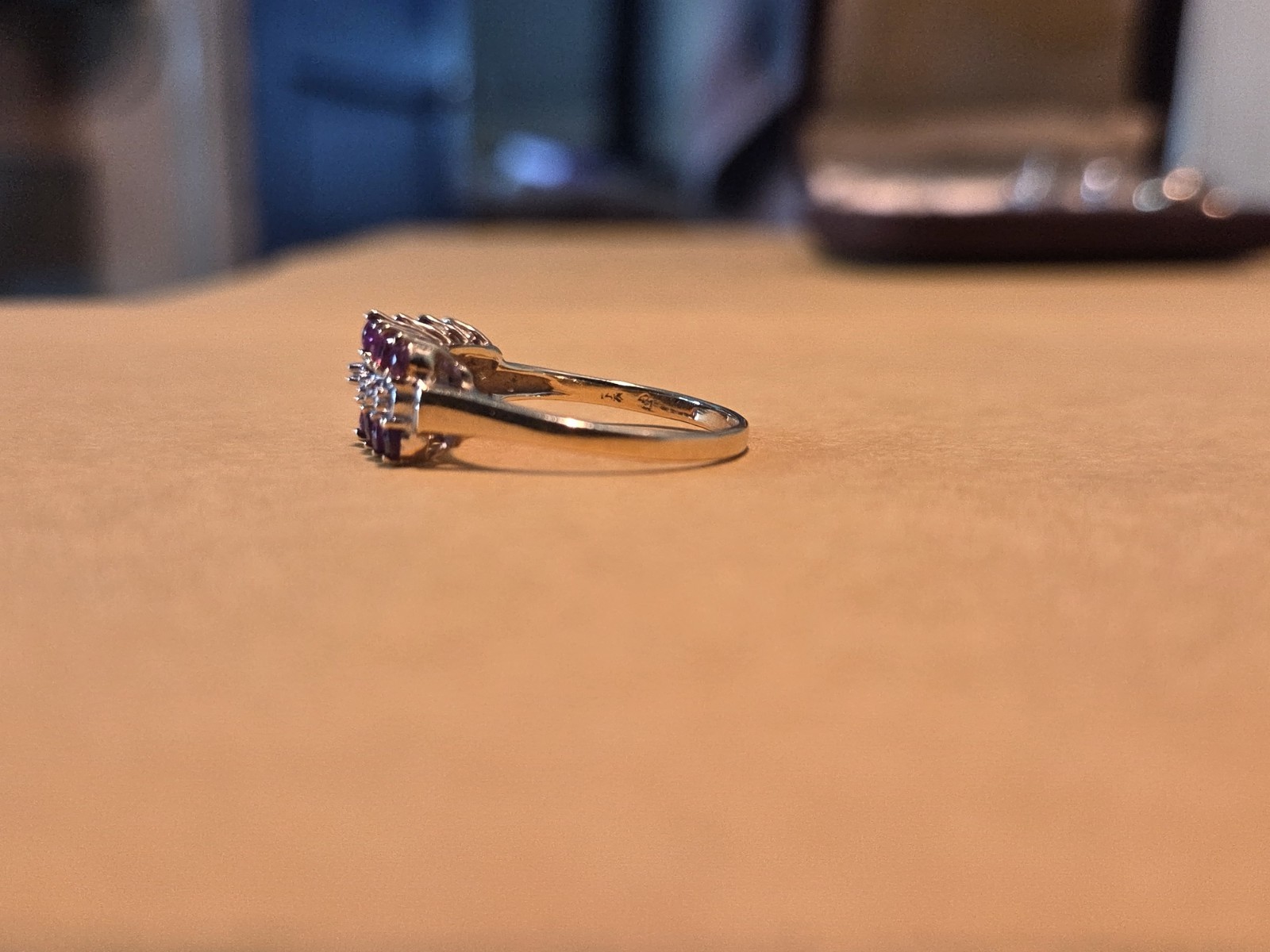 14K Solid Yellow Gold Ruby Ring - Size 7 - image 5