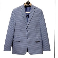 Michael Kors Boys 20R Blue Plaid Blazer Cotton Linen Homecoming Wedding Preppy