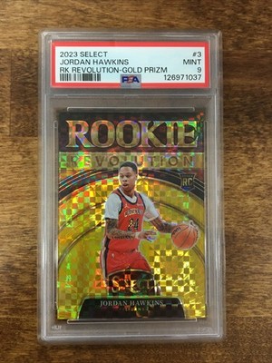 2023 Panini Select Jordan Hawkins Gold  Checkerboard  /10 PSA 9 Rookie RC