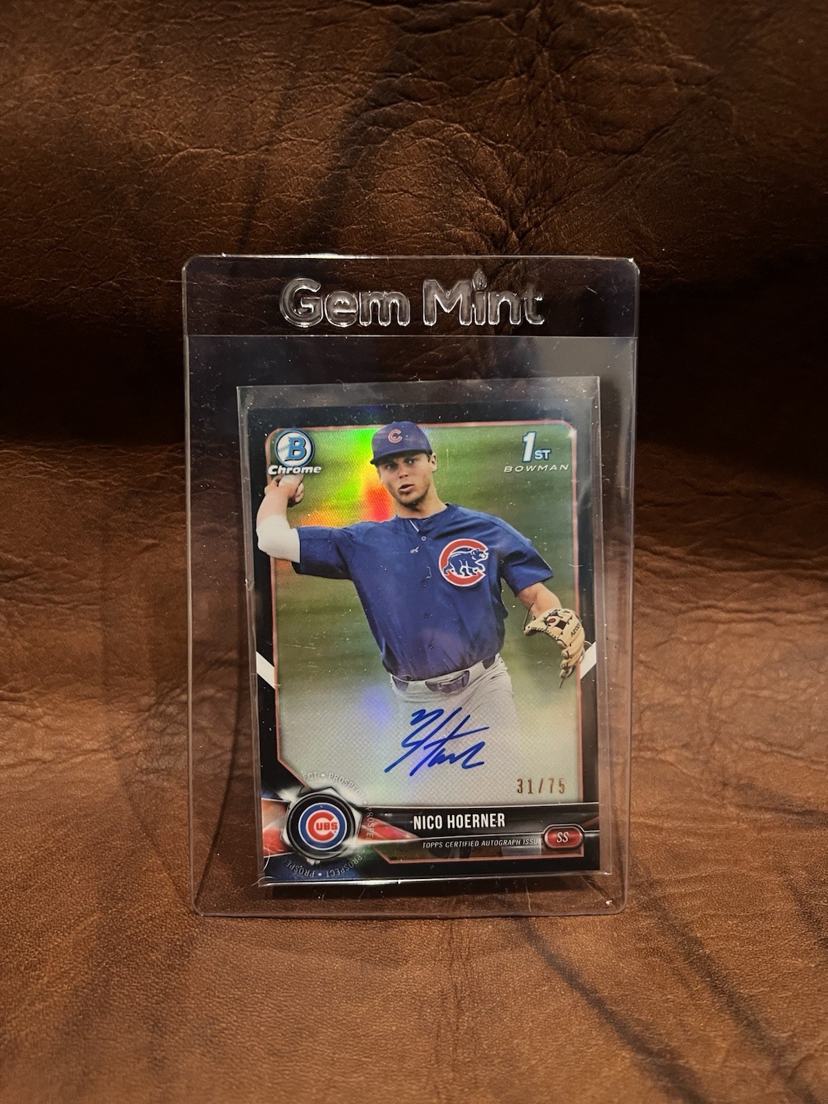 2018 Bowman Draft Chrome Nico Hoerner Black Auto /75