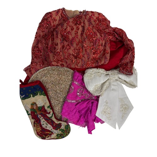 Beaded & Sequined Costume Materials with Needlepoint Textile – 5 Piece Lot