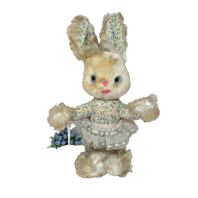 18'' VINTAGE MASTER INDUSTRIES WHITE & CREME BUNNY RABBIT STUFFED ANIMAL PLUSH