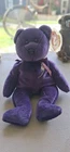 Ty Beanie Babies Princess the Bear Purple Plush Heart Hang Tag 1997 Vintage