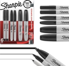 Sharpie Permanent Markers Variety Pack, Includes 6 Count Pack of 1 , Black