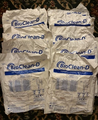 10PK Disposable Coveralls SIZE M (Non-Sterile) Ansell BioClean #BDCHT-M *READ* image 4