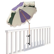 LAGarden 6Ft Vintage Floral Fringe Umbrella w/ Deck Holder Ice Cream Cart Pink